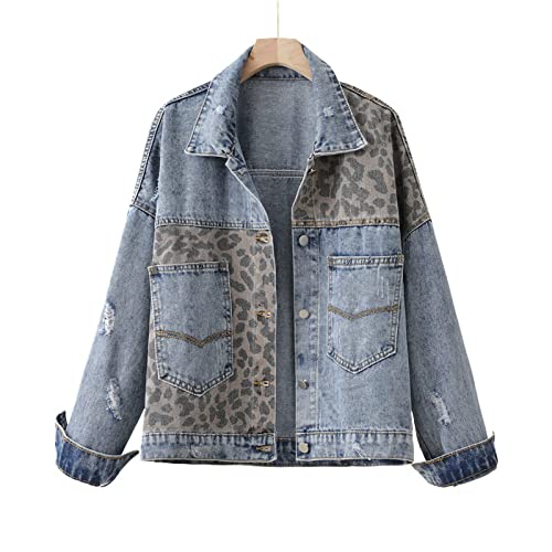 Luandge Veste en jean pour femme Tendance Cover
