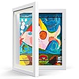 Kids Art Frame - Kids Artwork Frames Changeable Display 8 x10.5 with Mat or 9.7x12.3 Without Mat, Fr