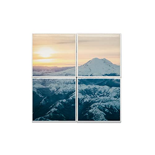 Carreaux céramique d'art paysage enneigé Mount Rainier finition premium pour intérieur élégant