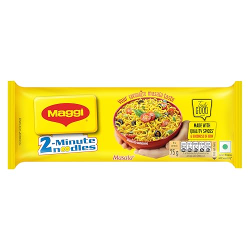 MAGGI 2-Minute Instant Noodles, Masala Noodles With Goodness Of Iron, Made With Choicest Quality Spices, Favourite Masala Taste, 420g/450g Pouch (weight may vary)