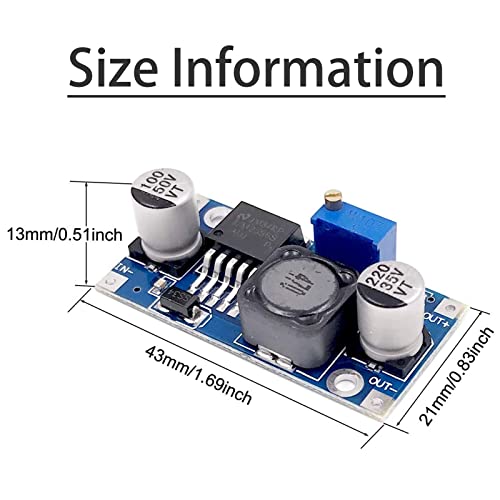 XTVTX 10 Stücke DC-DC Buck Converte,Step-Down Wandler Modul,Step down Converter Modul,3A Einstellbares Netzteil Abwärtsmodul 24V bis 12V 5V 3V