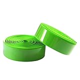 DAZISEN Lenkerband Fahrrad - Premium Rennrad Lenkerbänder Tape mit ABS Lenkerendkappen, Elastischer Abschlussstreifen, Grün, 2M x 3CM - 3MM Stärke