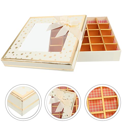 Adorainbow Packaging Box For Chocolate Wedding Window Valentine Truffle Favor Valentines Day Cells Treats Birthday Cookie Candy Party Aging Mothers Gift Clear Square Treat Grids Accessory #TOP6