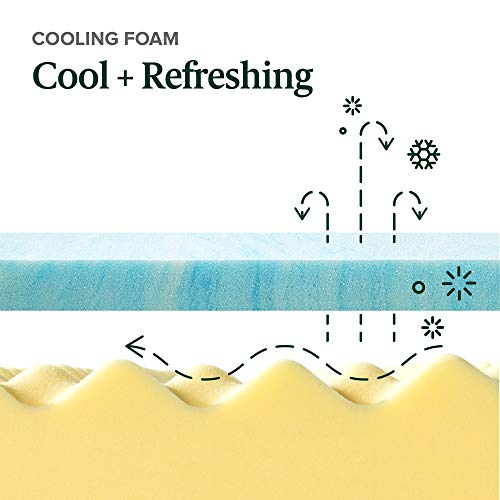 Image of ZINUS 4 Inch Swirl Gel Cooling Memory Foam Mattress Topper, Cooling Airflow Design, CertiPUR-US Certified, Queen