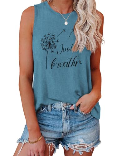Image of Womens Tank Tops Summer Casual Sleeveless Top Loose Fit Basic Tunic Shirts
