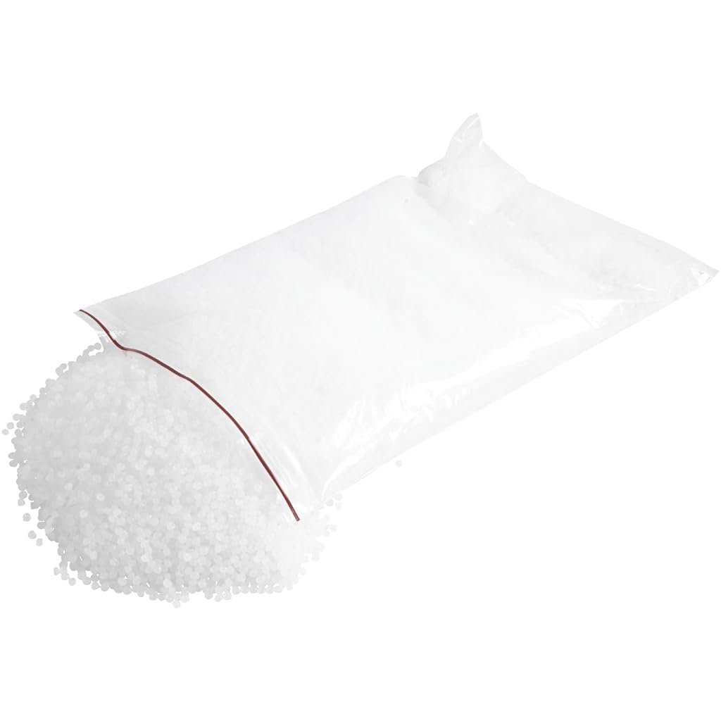 Creativ 49860 Plastic Pellets, Size 5x5 mm, 1kg, White