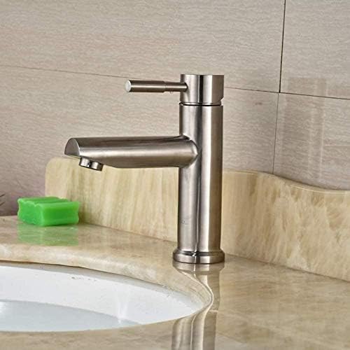 Mitigeur de lavabo en nickel brossé au design élégant pour salle de bain