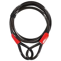 EVEREST FITNESS Universal Stahlseil mit Ösen - 2m x 10mm - Schlaufenkabel - Drahtseil ummantelt - Sicherheitskabel für Fahrradschloss - Fahrradanhänger - Absperrkabel
