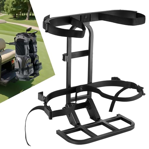 VEVOR Golf Cart Rear Seat Bag Holder, 27.8 x 16.1 x 30.9 inch, Compatible with Most Golf Carts with Rear Seat Grab Bar, Space-Saving Carbon Steel Bag Holder Bracket, No-Drilling Installation, Black by VEVOR - Used condition - CA$158.68