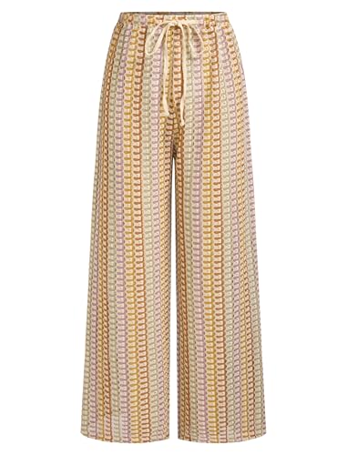Image of ZAFUL Womens Beach Cover Up Pants Sexy Crochet Drawstring Elastic Boho Swimsuit Cover Up Long Pants Beach Wear