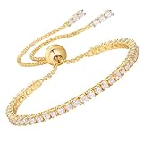 YIMERAIRE Bracelets for Womens Moissanite Tennis Bracelet 925 Sterling Silver Hypoallergenic Adjustable D Color VVS1 Clarity Solitaire Diamond Bracelets Birthday Mothers Day Gifts For Her/Him