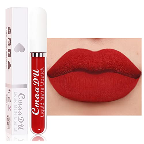 Matte Waterproof Liquid Lipstick for Women Girls Velvety Long Lasting Non-Stick Cup Lip Gloss 18-Color Make Up Gift Set