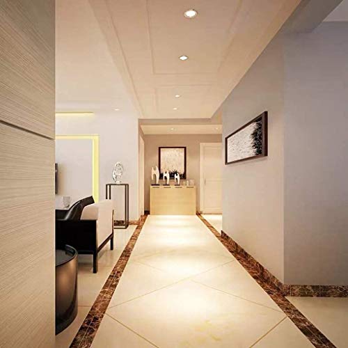 Downlight LED empotrable para pasillo con un pack de 5 focos de luz cálida 7