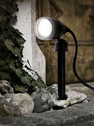 Eglo Ground Spike Spotlight Nema 1, 1 Flame Outdoor Light, Ground Spike lamp Made of Plastic, Colour: Black, Socket: GU10, IP44 - Image 3