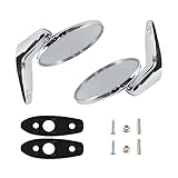 MGWILL Chrome Door Mirrors Outside Exterior Rearview Compatible With 1966-1975 Dodge Plymouth