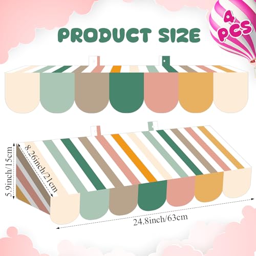 Image of Tallew 4 Pcs 3D Circus Awning Wall Decoration Farmers Market Party Decorations Carnival Awning for Halloween Carnival Theme Party Classroom Decorations(Boho Color)