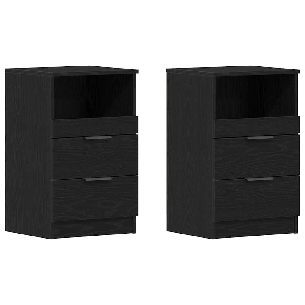 Lot de 2 tables de chevet chêne noir 65 cm pour créer une chambre design et cocooning