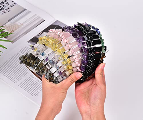 Jic Gem Clear Quartz Crystal Crown Raw Quartz Headband Handmade Tiara Natural Stone Headpiece Women Girls For Wedding Parties #TOP5