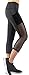 EAST HONG Womens Mesh Capri Workout Yoga Pants Running Tights Active Leggings (M, Charcoal Gray)