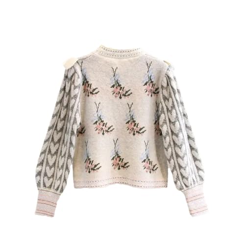 Hcclijo Set di Pantaloni Eleganti da Donna in Maglione Lavorato A Maglia Stampato Vintage in Due Pezzi Sweater S