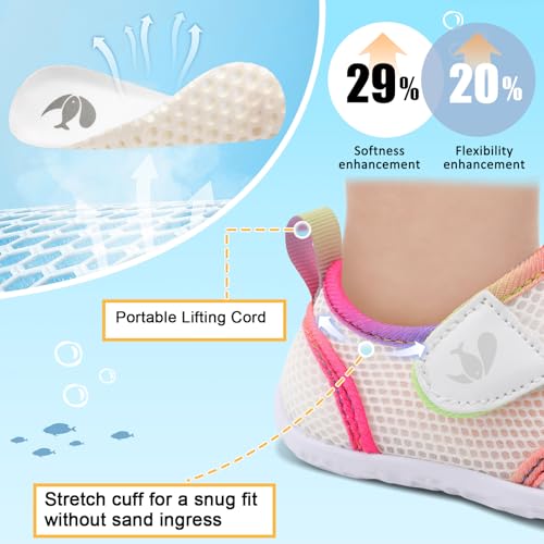 Image of FEETCITY Toddler Water Shoes Boys Girls Swim Shoes Quick Dry Kids Aqua Socks Barefoot for Beach Swimming Pool