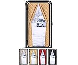 Thermal Insulated RV Door Cover – Magnetic Closure for Draft-Free Winter Living – RV Door Insulation Blanket for Inside Camper – Keeps Heat in & Cold Out (Khaki)