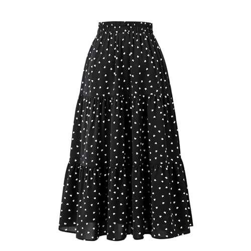 Women's Elastic Waist Casual Skirt with Pockets in Spring Summer Autumn and Winter2