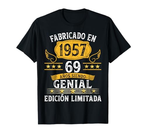 69 Años Cumpleaños Hombres Mujeres Fabricado En 1957 Camiseta