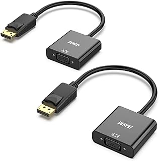 BENFEI DisplayPort to VGA Adapter 2 PACK, Dp Display Port to VGA Converter Male to Female Gold-Plated Cord for Lenovo, Dell, HP, ASUS