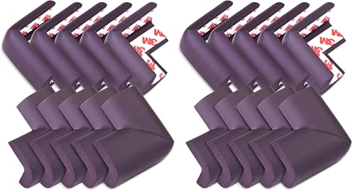 Image of Luvlap Furniture Corner Guard for Baby Safety, 10 Pcs, Pre-Taped 3M Adhesive, Edge Protectors with Childproof Foam Cushions, Baby Proofing, Non Toxic, BPA Free, Brown (Pack of 2)