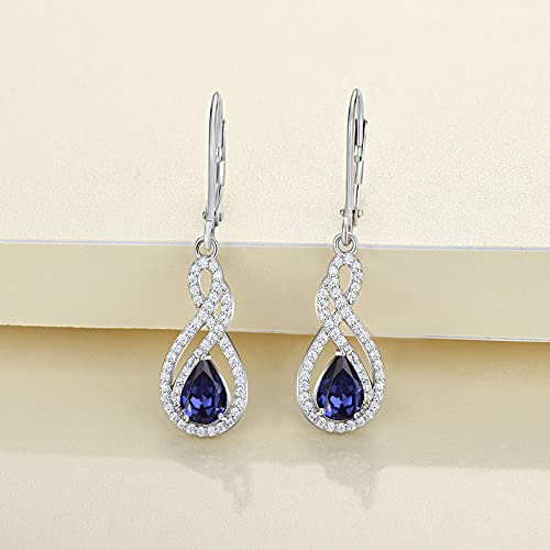 Yl Infinity Dangle Drop Earrings 925 Sterling Silver Twist Earring Created Tanzanite Celtic Knot Leverback Jewelry For Women #TOP3