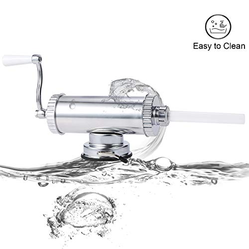 5 Lbs Aluminum Horizontal Sausage Stuffer Machine, Manual Sausage Maker Kit With Suction Base & 4 Filling Nozzles For Homemade1 #TOP5