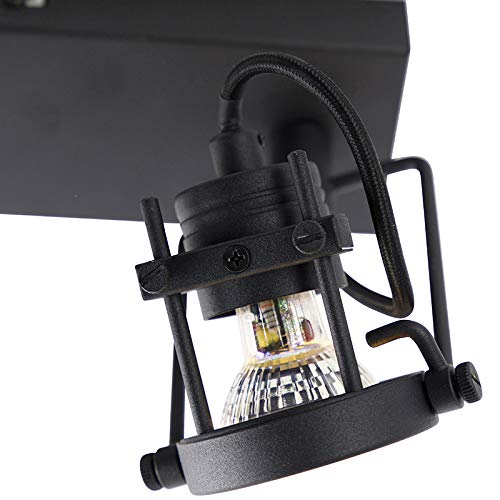 Faretto Industriale Qazqa Suplux 2 Luci – Nero 24cm – Soffitto Con Attacco GU10 – Regolabile Con Dimmer – Per Soggiorno, Cucina - 3