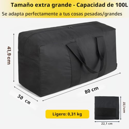 Bolsa de viaje Vorspack extra grande de 100L en color negro para camping 2
