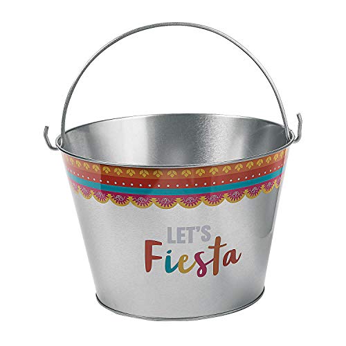 FIESTA METAL PAIL LARGE - Party Supplies - 3 Pieces
