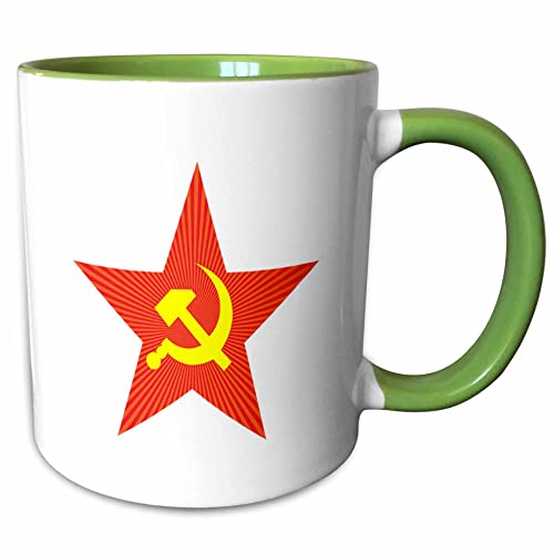 3dRose Soviet star 11oz Two-Tone Green Mug