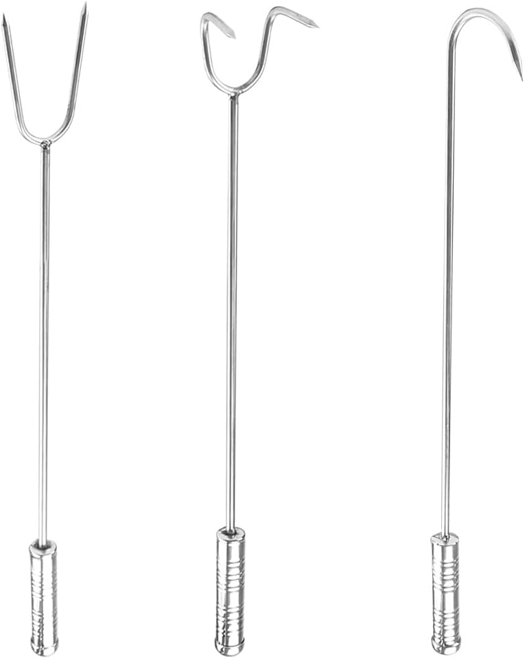 Super Leader 3pcs Stainless Steel Grilling Meat Hook,Food
