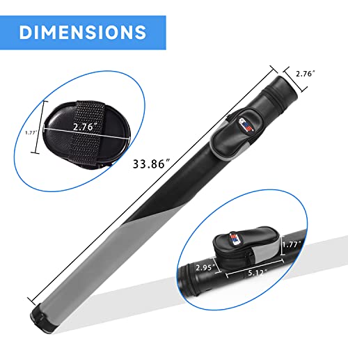 Gse Billiard Cue Cases, 1X1 Deluxe Hard Billiard Pool Cue Stick Carrying Case (Several Colors Available, Black/Grey) #TOP3