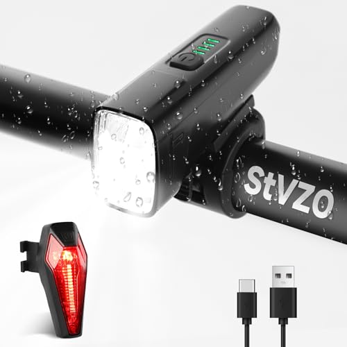 BOFFOX Fahrradlicht Set Led Beleuchtung: Frontlichter und Rücklicht Fahrrad Licht - USB Aufladung LED Licht 60LUX - StVZO Zugelassen