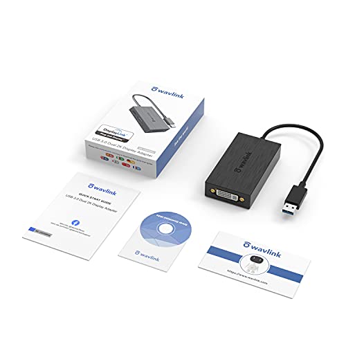 Wavlink Usb To Hdmi Vga Dvi, External Monitor Adapter, Usb Multiple Monitor Adapter Displaylink Video Converter 2K Full Hd 2048X1152, Laptop Docking Stations Compatible For Windows, Mac Os X System #TOP6