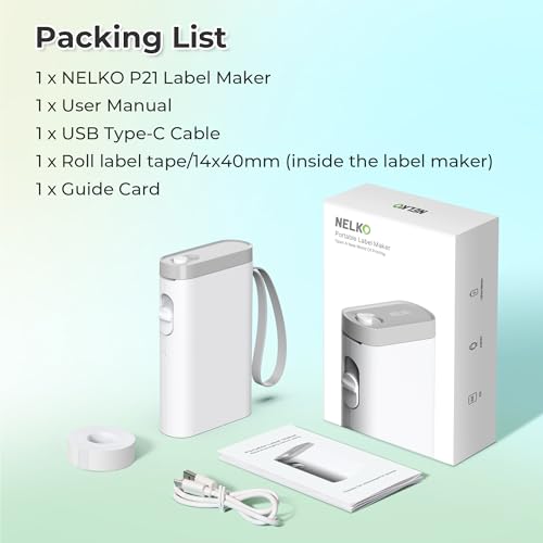 Nelko Label Maker Machine with Tape, P21 Bluetooth Label Printer, Wireless Mini Label Makers with Multiple Templates for School Office Home, White by Nelko - Image 8