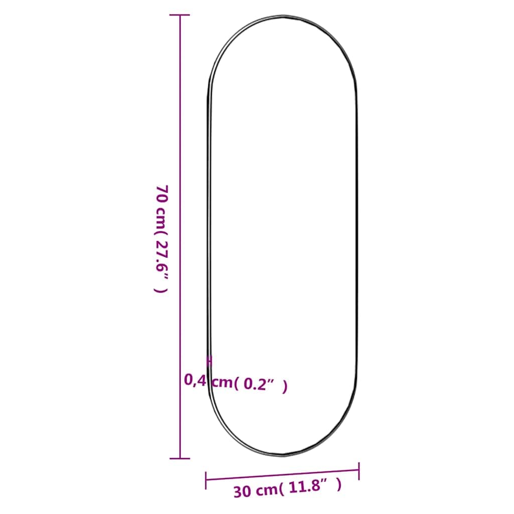 vidaXL Specchio da Parete 30x70 cm Vetro Ovale