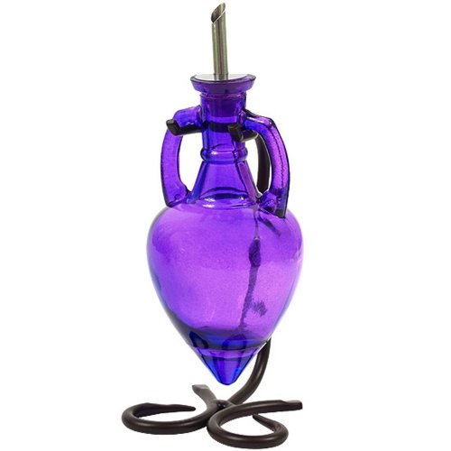 Soap Dispenser, Cooking Oil Dispenser or Dish Soap Bottle Glass G230VF Purple Amphora