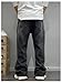 GORGLITTER Boy's Baggy Jeans Y2k Casual Fashion Loose Wide Leg Denim Pants Streetwear Black 15Y