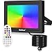 Produktbild MEIHUA 60W RGB Strahler mit Fernbedienung IP66 Wasserdicht LED Fluter Farbwechsel Dimmbar 10 Farben 12 Modi mit Timer RGB Scheinwerfer Bunt für Garten Disco Baum Landschaft Stimmungslicht