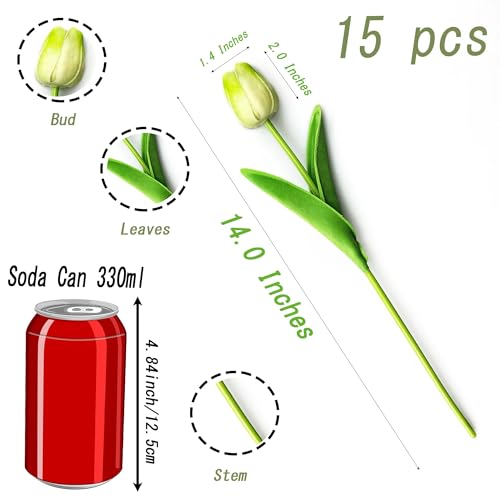 Tulipanes artificiales para centros de mesa florales y decoración del hogar 6