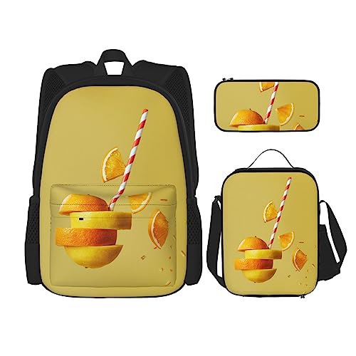Sac à dos de voyage personnalisé orange limonade pour pique-nique et weekend