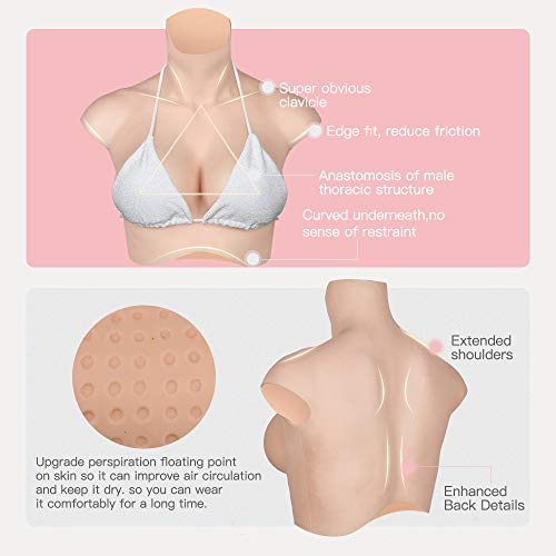 Realistic Silicone Breastplate B-H CUP Breast Forms for Crossdressers Drag Queen Mastectomy Transgender 7G4