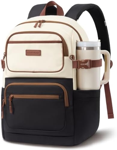 LOVEVOOK Rucksack Damen, 15,6 Zoll Schulrucksack Teenager mit Großem Fach | Wasserdicht Schulranzen Travel Backpack Women Elegant, Arbeitsrucksack School Bag mit Laptopfach für Sch