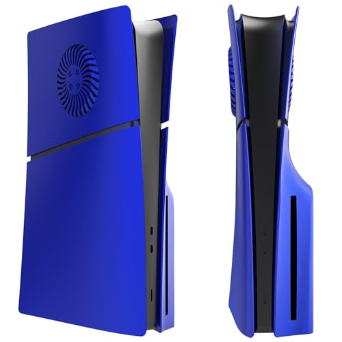 Panneaux de coque pour PlayStation 5 Slim avec refroidissement, plaques de protection bleu mat